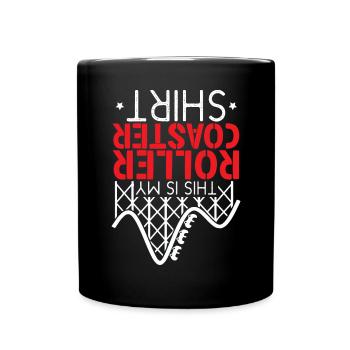 Achterbahnfahrt Dies ist meine beste Achterbahn - Tasse einfarbig - Schwarz - Vorne
