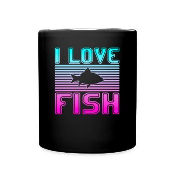 I love fish - Full Colour Mug - black - Front