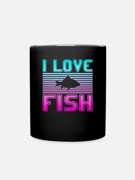 I love fish - Tasse einfarbig - Schwarz