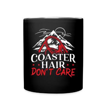Coaster Hair Don't Care Achterbahnfahrt - Tasse einfarbig - Schwarz - Vorne