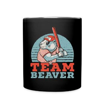 Team Biberflüsterer Wildtier Nagetier - Tasse einfarbig - Schwarz - Vorne