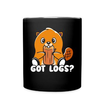 Got Logs Biber Flüsterer Wildtier Tier Nagetier - Tasse einfarbig - Schwarz - Vorne