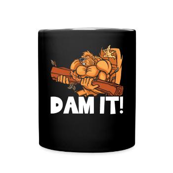 Dam It Beaver Whisperer Wildlife Animal Rodent - Full Colour Mug - black - Front