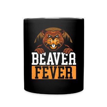 Biberfieber Wildtier Tier Semiaquatisches Nagetier - Tasse einfarbig - Schwarz - Vorne