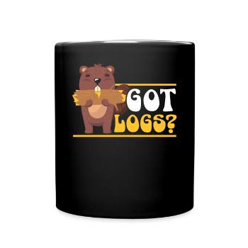 Got Logs Biber Flüsterer Wildtier Tier Nagetier - Tasse einfarbig - Schwarz - Vorne