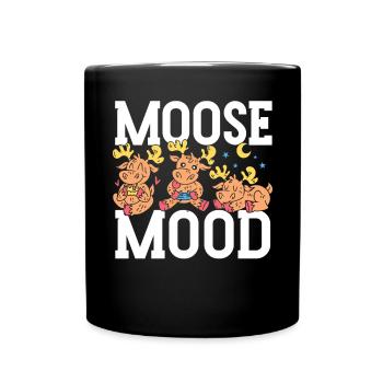 Elch Stimmung Tier Alces Elch Hirsch - Tasse einfarbig - Schwarz - Vorne