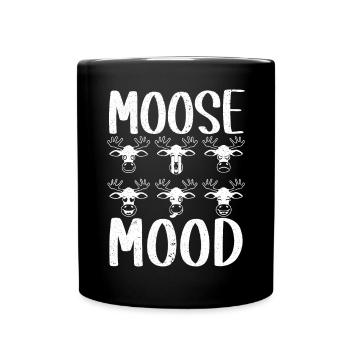 Elch Stimmung Tier Alces Elch Hirsch - Tasse einfarbig - Schwarz - Vorne