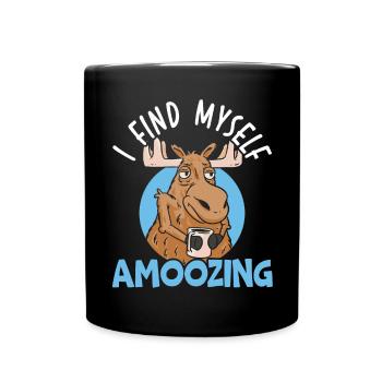 Ich ertappe mich dabei, wie ich Tier Alces Elch Elch heiße - Tasse einfarbig - Schwarz - Vorne