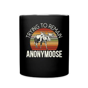 Der Versuch, anonymoose Tier Alces Elch Elch zu bleiben - Tasse einfarbig - Schwarz - Vorne
