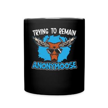 Der Versuch, anonymoose Tier Alces Elch Elch zu bleiben - Tasse einfarbig - Schwarz - Vorne