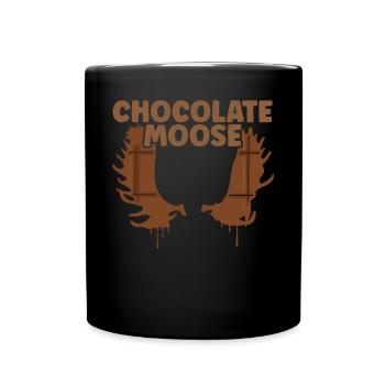 Schokolade Elch Tier Alces Elch Hirsch - Tasse einfarbig - Schwarz - Vorne