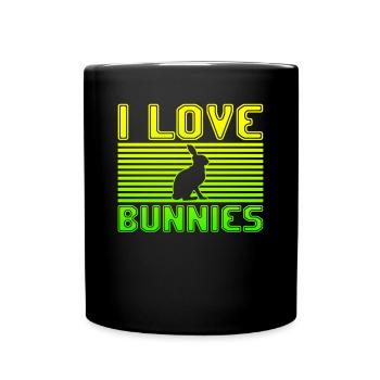 I love bunnies - Full Colour Mug - black - Front
