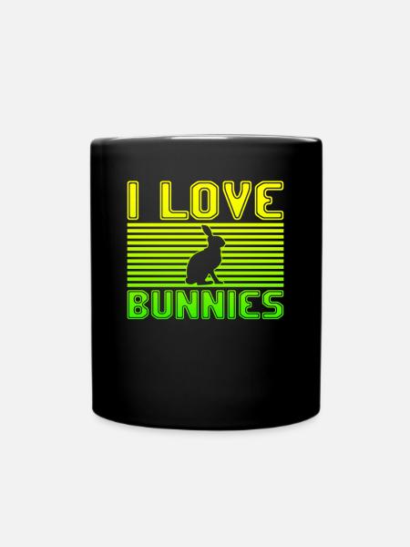 I love bunnies - Tasse einfarbig - Schwarz