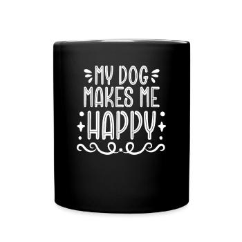 Mon chien me rend heureux - Mug uni - noir - Devant