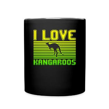 I love kangaroos - Tasse einfarbig - Schwarz - Vorne