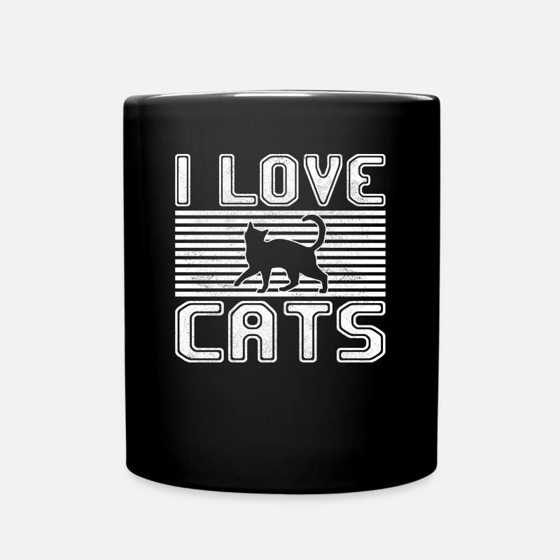 I love cats - Tasse einfarbig - Schwarz