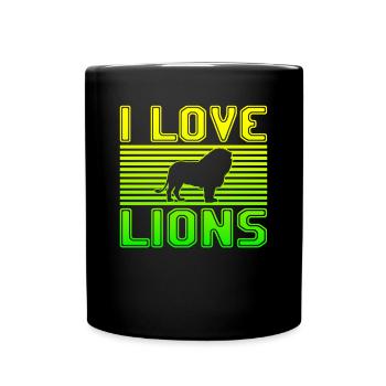 I love lions - Full Colour Mug - black - Front