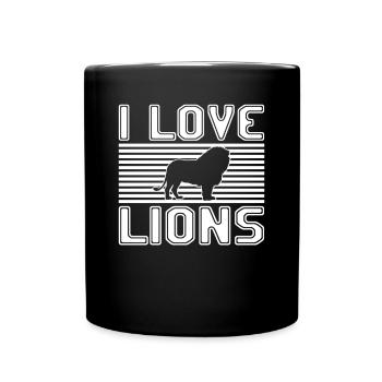 I love lions - Full Colour Mug - black - Front