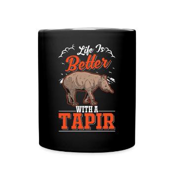 Life is better with a Tapir - Full Colour Mug - black - Front