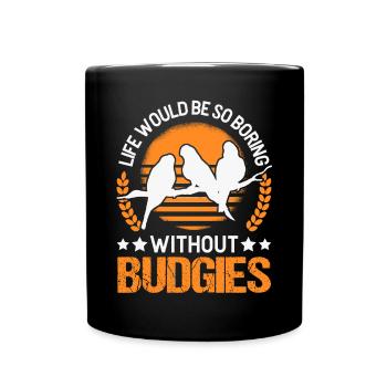 Cadeau perruche Welli Cockatiel - Mug uni - noir - Devant