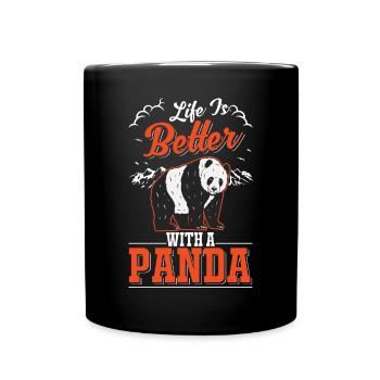 Life is better with a Panda - Full Colour Mug - black - Front