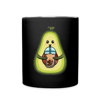 Avocado drinks bubble tea - Full Colour Mug - black - Front