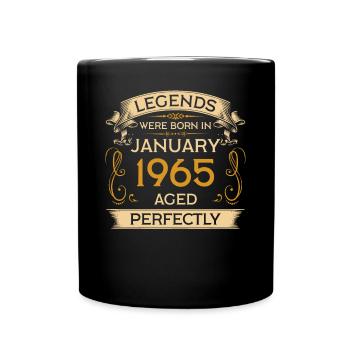 Birthday Legends est né en janvier 1965 - Mug uni - noir - Devant