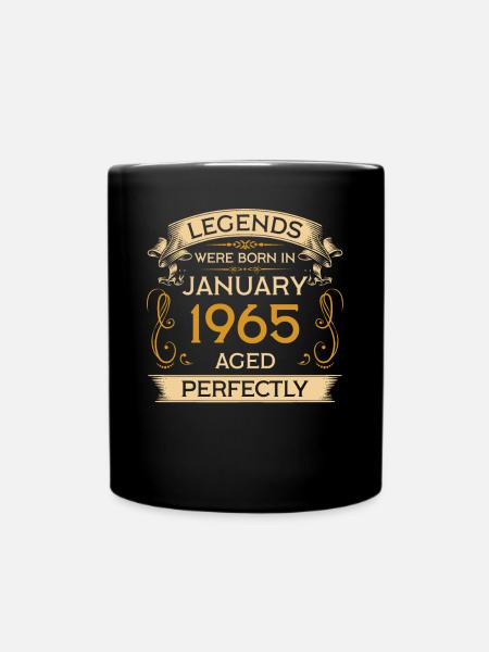 Birthday Legends were born in January 1965 - Full Colour Mug - black