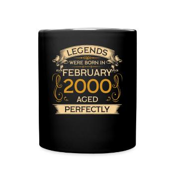 Geburtstag Legends Were Born In Februar 2000 - Tasse einfarbig - Schwarz - Vorne