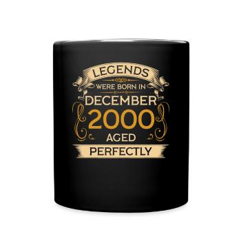 Birthday Legends est né en décembre 2000 - Mug uni - noir - Devant