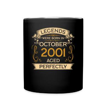 Birthday Legends est né en octobre 2001 - Mug uni - noir - Devant