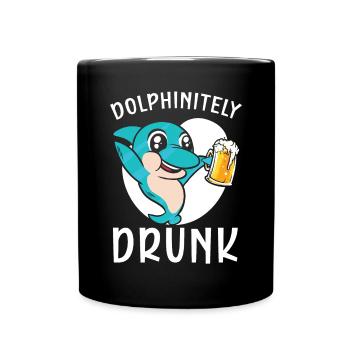 Delfinistisch betrunkenes Meeresbiologie-Unterwasserbier - Tasse einfarbig - Schwarz - Vorne