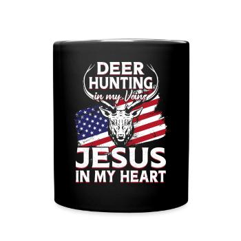 Chasseur de cerfs Buck Jesus - Mug uni - noir - Devant
