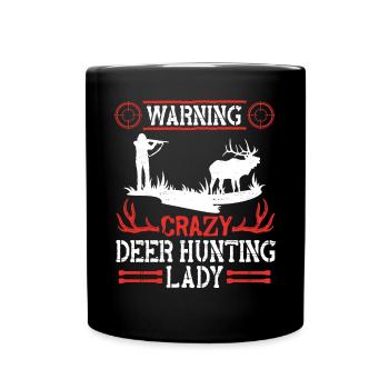Buck Deer Hunting Hunter Girl - Full Colour Mug - black - Front