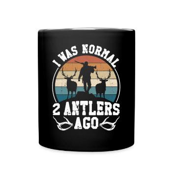 Buck Deer Hunting Hunter Vintage - Tasse einfarbig - Schwarz - Vorne