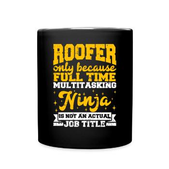 Bauarbeiter Dachdecker Geschenkidee - Tasse einfarbig - Schwarz - Vorne