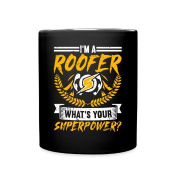 Bauarbeiter Dachdecker Geschenkidee - Tasse einfarbig - Schwarz - Vorne