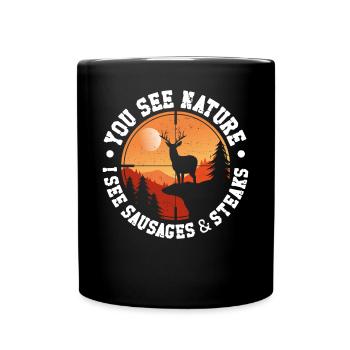 Buck Deer Hunting Hunter Bbq - Mug uni - noir - Devant