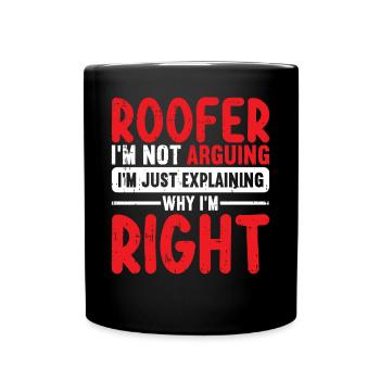 Bauarbeiter Dachdecker Geschenkidee - Tasse einfarbig - Schwarz - Vorne