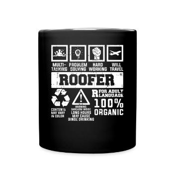 Bauarbeiter Dachdecker Geschenkidee - Tasse einfarbig - Schwarz - Vorne