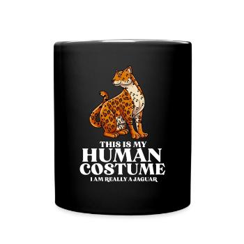 Jaguar Geschenkidee - Tasse einfarbig - Schwarz - Vorne