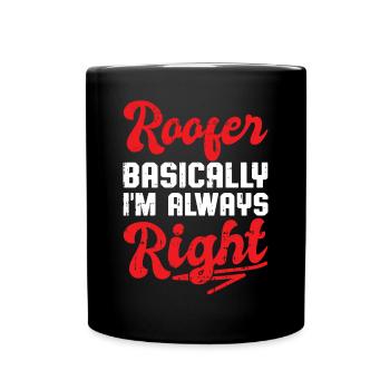 Bauarbeiter Dachdecker Geschenkidee - Tasse einfarbig - Schwarz - Vorne