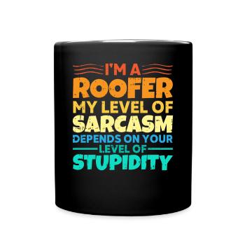 Bauarbeiter Dachdecker Geschenkidee - Tasse einfarbig - Schwarz - Vorne