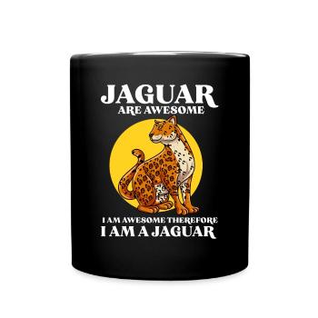 Jaguar Geschenkidee - Tasse einfarbig - Schwarz - Vorne