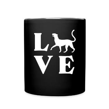 Jaguar Geschenkidee - Tasse einfarbig - Schwarz - Vorne