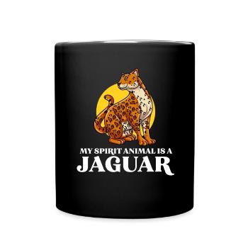 Jaguar Geschenkidee - Tasse einfarbig - Schwarz - Vorne