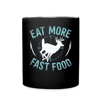 Buck Deer Hunting Hunter Eat More - Full Colour Mug - black - Front