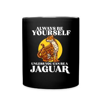 Jaguar Geschenkidee - Tasse einfarbig - Schwarz - Vorne
