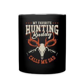 Buck Deer Hunting Hunter Dad - Full Colour Mug - black - Front