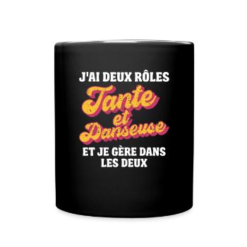 tante danseuse je gère rétro 80s humour - Mug uni - noir - Devant